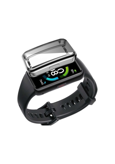 Band 6 Uyumlu Ekran Koruyucu Kasa Koruma 360 Tüm Gövde Tam Korumalı Shockproof Gard Gri