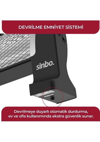 Sfh-3399 1000w 2x500w Quartz Isıtıcı 2 Kademeli Isı Ayarlı, Devrilme Emniyetli, Masa Ve Yer Tipi Hızlı Isıtıcı