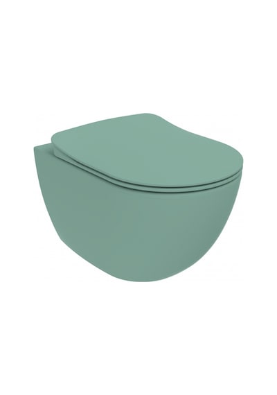 Creavit Free Rim-off Duroplast Yavaş Kapanan Klozet Kapaklı Nil Yeşili Set