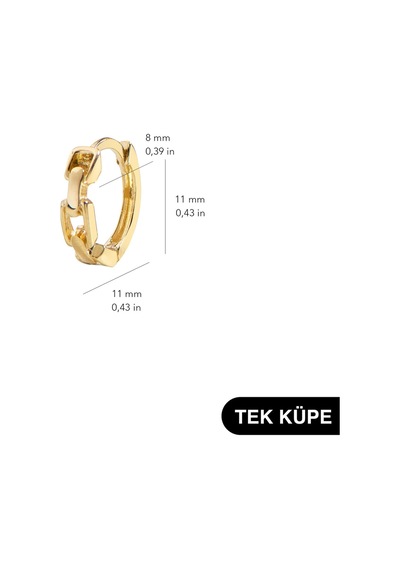 Goldkupe 14 Ayar Tek Halka Altın Küpe 0,55 Gr-6320