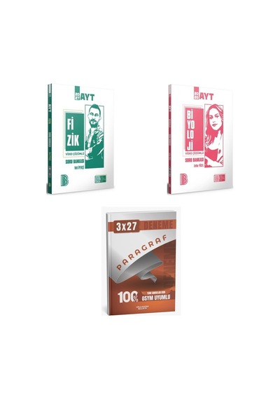 2027 2027 Benim Hocam Ayt Fizik + Biyoloji Video Çözümlü Soru + Anla Kazan Paragraf Deneme 3'lü Set