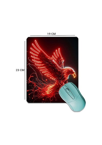 Sonictouch Kırmızı Neon Kartal Pürüzsüz Yüzey Kaymaz Taban Dikişsiz Kenar Gamer Oyuncu Mouse Pad 19x Mousepad