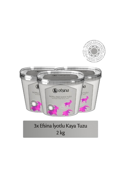 3'lü Fırsat Paketi 2 Kg İyotlu İnce Kaya Tuzu