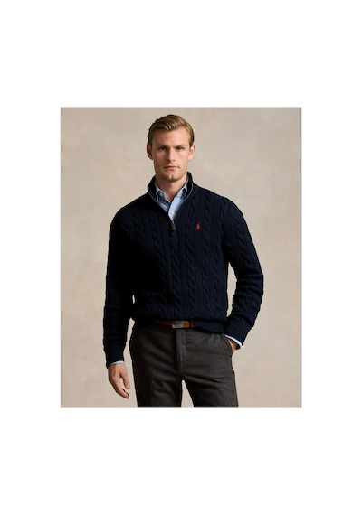 Polo Ralph Lauren Yarım Fermuar Triko Kazak Lacivert