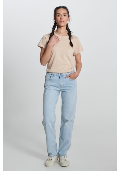 Lee Regular Fit Normal Kesim Bisiklet Yaka Bej Tişört L241644UQ Bej