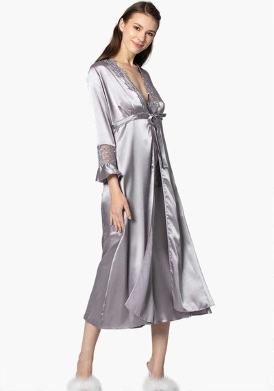 Pierre Cardin 6'Lı Uzun Gecelik Sabahlık Set 6025 Royal Renk (539665287)