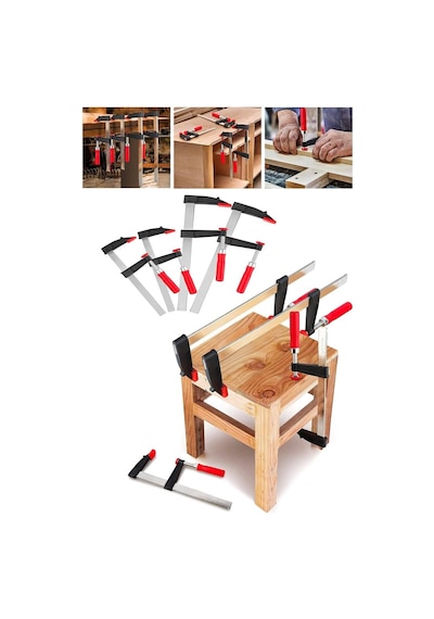 Zephoo 2 Adet Çelik F Tipi Mobilyacı Işkencesi 50x250mm Ile 50x250 Mm Marangoz F Kelepçesi