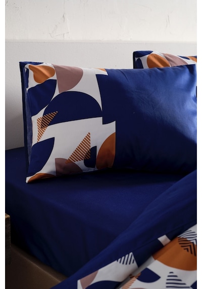 Doqu Home Saten Nevresim Takımı Diego Çift Kişilik - Lacivert Çok Renkli