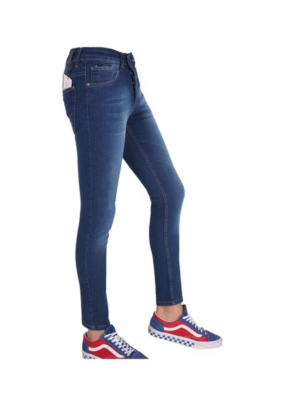 Erkek Denim Spor Giyim Trend Mavi Dar Paça Kot Pantolon Mavi