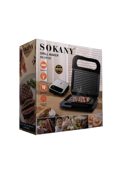 Sokany SK-08120 750 W Kompakt Tost Ve Sandviç Makinesi