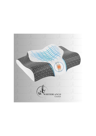WhiteBlanco Oasis Ortopedik Deluxe Yastığı %100 Visko Antrasit-beyaz