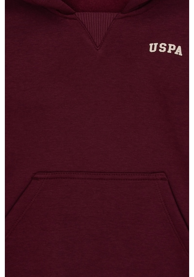 U.S. Polo Assn. Erkek Çocuk Bordo Basic Kapüşonlu Sweatshirt 50313808-VR177