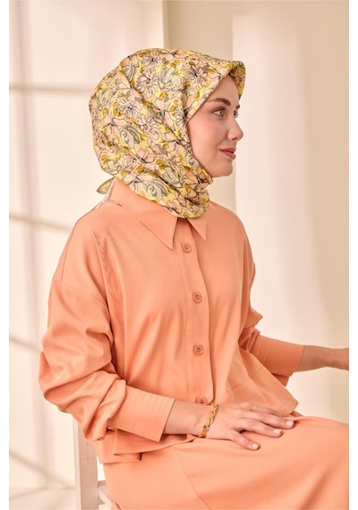 Silk Home Twill İpek Eşarp 11477-30 Butter Yellow, Pudra Pembe, Gül Kurusu, Çağla
