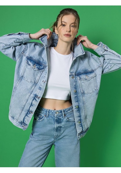 LOFT Comfort Fit Kadın Ceket Lf2032651 Q1.v1 Denim