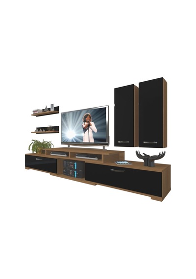 Decoraktiv Flex 5d130 Mdf Tv Ünitesi Tv Sehpası Ceviz - Siyah