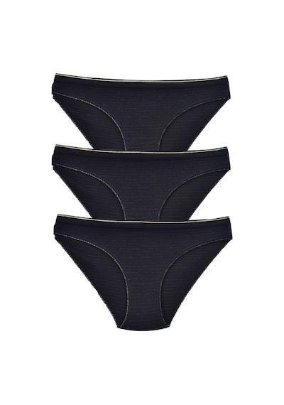 Pemilo Kadın 3'Lü Paket Desenli Bikini Külot Siyah-Tek Ebat-Siyah