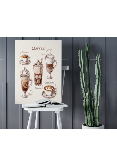Bk Home Coffee Tasarımlı Kanvas Tablo 50x70cm-25