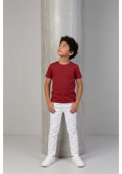Çlm Store Likralı Erkek Çocuk Pantolon Beyaz Beyaz