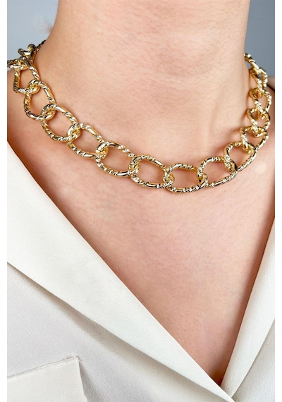 Kesme Model Zincir Kolye - Gold Gold