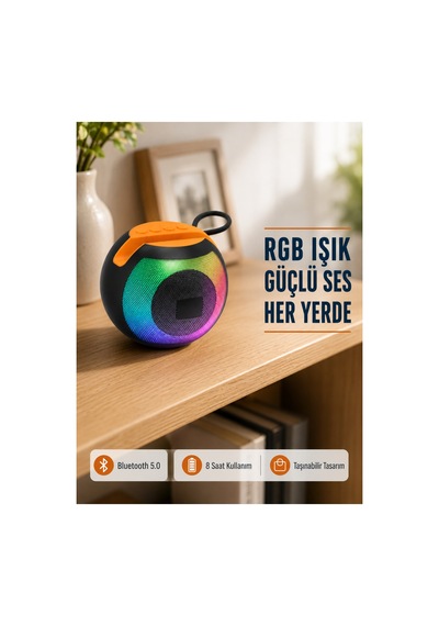 Rgb Işıklı Hoparlör 360 Stereo Ses Ve 8 Saat Çalma Süresi Rgb Işıklı Hoparlör 360 Stereo Ses Ve 8 Saat Çalma Süresi