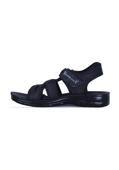 Ayakcenter Polikamp Siyah Cırtlı Erkek Çocuk Sandalet Siyah