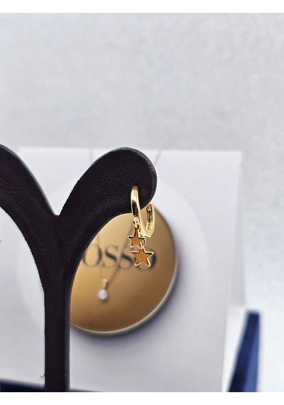 Xuping Yıldız Model Gold Renk Çelik Küpe Altın