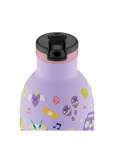 Clima Bottle Music Friends Pipetli Paslanmaz Çelik Termos 330 Ml Mor