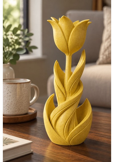 Spiral Lale Çiçeği Figürlü Dekoratif Biblo 60112688