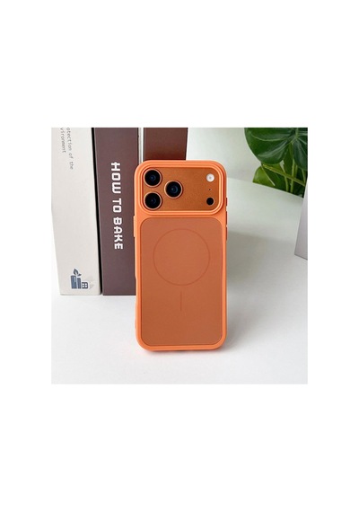 Apple İphone 17 Pro Max Uyumlu Kılıf Elista M-safe Silikon Kılıf Turuncu