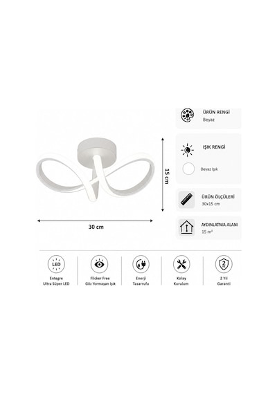 Savo Led Plafonyer Avize Beyaz Işık