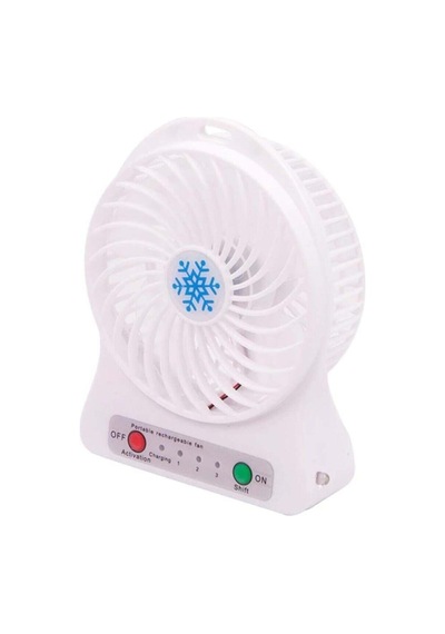 Masa Üstü Şarjlı Mini Vantilatör 3 Kademeli Usb Mini Fan Beyaz Karışık