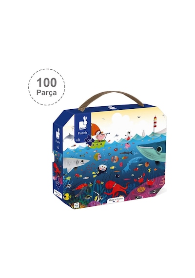 Janod 100 Parça Çantalı Puzzle - Sualtı Dünyası