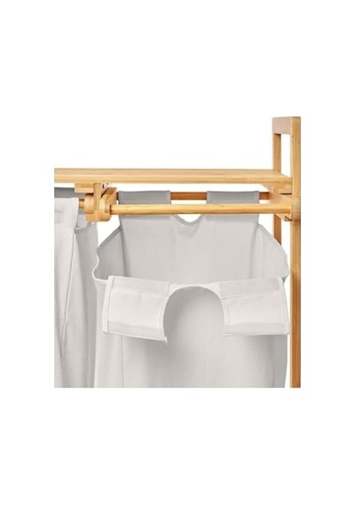 Ayrex Digithome Bambu 2 Bölmeli Kirli Sepetli Çamaşır Sepeti Raflı Banyo Düzenleyici Db-0007 Diğer