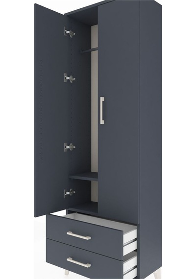 Arges Dolap 2 Raflı 2 Çekmeceli Tek Askılı 60x30x182 Antrasit... Antrasit Arges Dolap 2 Raflı 2 Çekmeceli Tek Askılı 60x30x182 Antrasit... Antrasit
