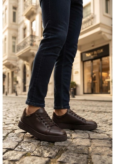 Pierre Cardin Anatomik Orijinal Ürün Hakiki Deri Sneaker Erkek Ayakkabı 169-581 Kahve