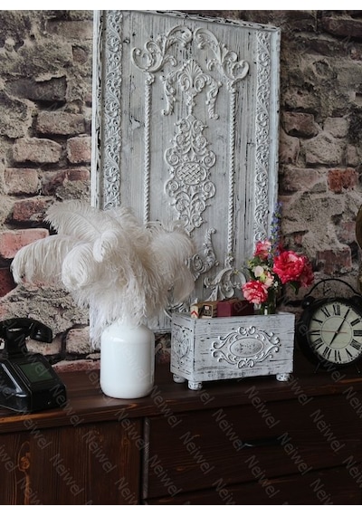 Neiwel Vintage Urme Eskitme Beyaz Kutu Beyaz
