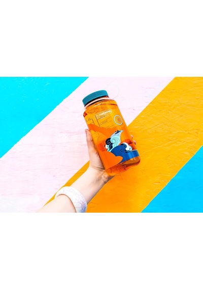 Nalgene Üniseks Yetişkin Geniş Ağızlı Şişe, Retro Klemens, 1 L Çok Renkli