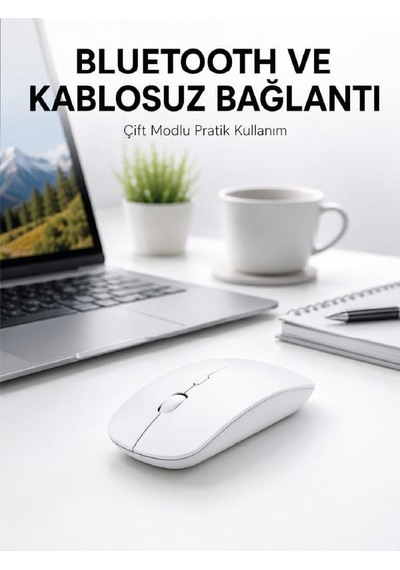 Bluetooth Kablosuz Wireless Mouse Şarjlı Sessiz Ergonomik 5000 Dpı Fare Genel