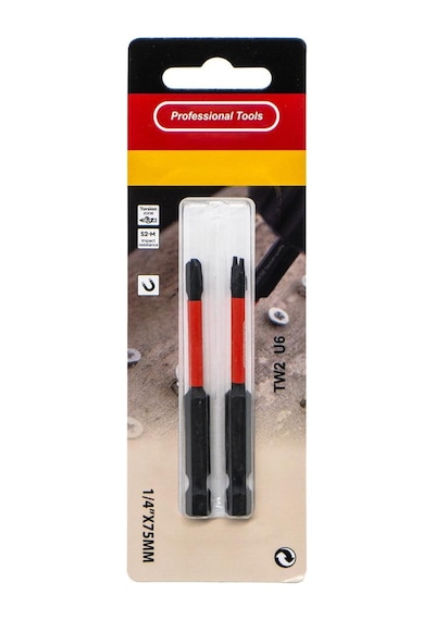 6603 Tri-wing Tw2/ U-shaped U6 Vidalama 2'li Bits Uç Seti 75mm