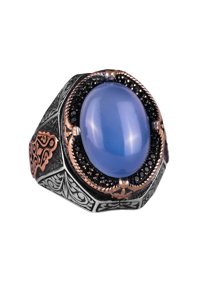 Chalcedon Taşlı Yüzük - 925 Ayar Gümüş Yüzük Gümüş