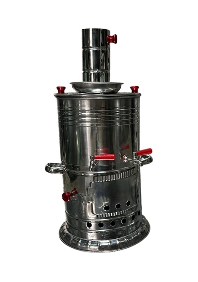 Odunlu Çift Musluklu Çelik Semaver 5 Lt -127