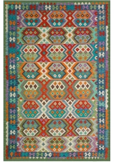 Çam Halı Gloria Td748 Multi Etnik Desen Dokuma Saçaklı Kilim