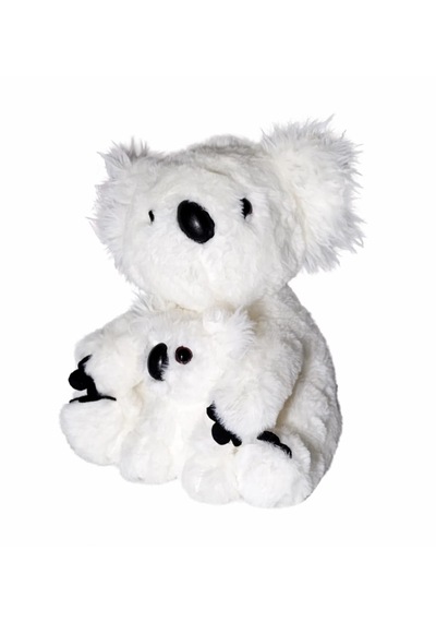30cm Beyaz Yavrulu Koala Pelüş