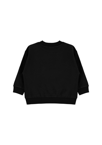 Civil Boys Erkek Çocuk Basic Sweatshirt Fırçalı 2 İp Uzun Kol Okul Kreş Ve Günlük Kullanım - Siyah