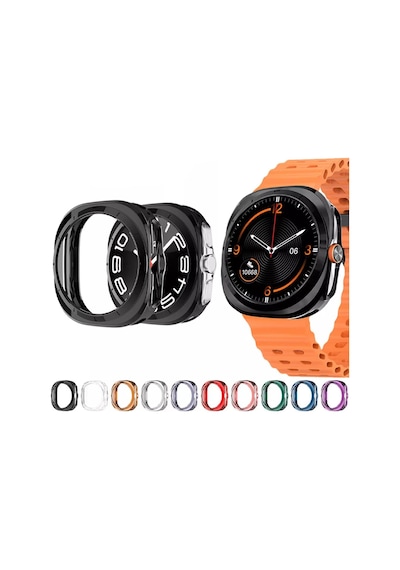 Samsung Galaxy Watch Ultra İle Uyumlu Silikon Kasa Ekran Koruyucu Önü Açık Çerceve Pc Kasa Koruma Silikon Çerçeve Siyah, Galaxy Watch Ultra Çok Renkli Samsung Galaxy Watch Ultra İle Uyumlu Silikon Kasa Ekran Koruyucu Önü Açık Çerceve Pc Kasa Koruma Silikon Çerçeve Siyah, Galaxy Watch Ultra Çok Renkli