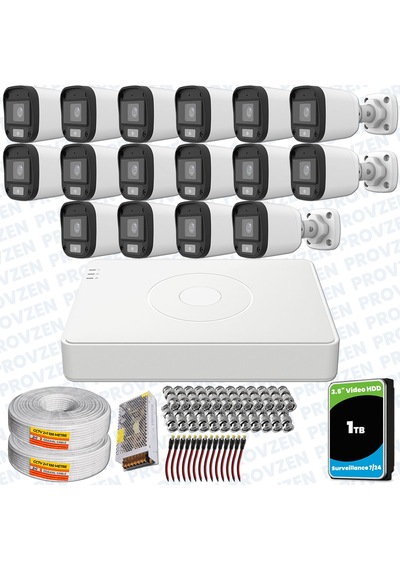 Provzen Unv Full Hd 16 Kamera Renkli Gece Görüş Mikrofonlu Olay Anında Bildirim