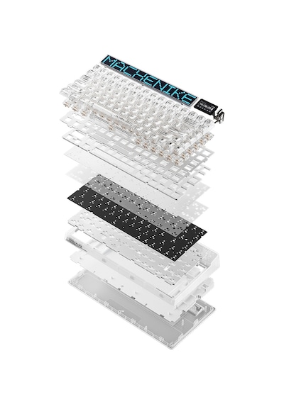 Machenike KT84-B84W Tri-Mode Gateron White Switch LCD RGB İngilizce Oyuncu Klavye