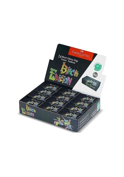 Faber Castell Black Edition Silgi Siyah No:24 Tekli 3 Adet