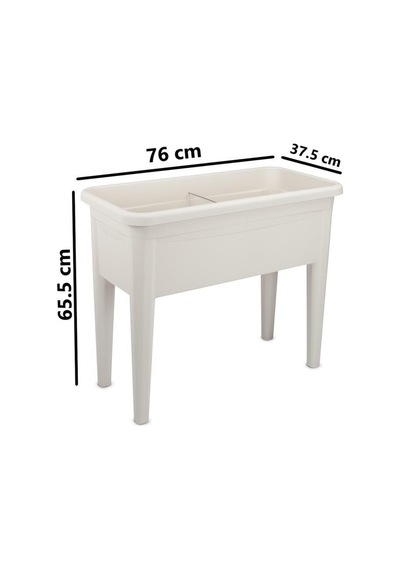 Omnipazar So-ab03 Dekoratif Ayaklı Bahçe Yetiştirme Saksı 60 Litre No 3 Kirli Beyaz 113