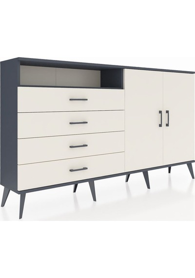 Arges Konsol 3 Raflı 4 Çekmeceli 2 Kapaklı 176x30x99 Antrasit-ayt Antrasit-aytaşı Arges Konsol 3 Raflı 4 Çekmeceli 2 Kapaklı 176x30x99 Antrasit-ayt Antrasit-aytaşı